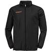 uhlsport bambini Score pioggia giacca maglietta a manica corta, Bambini, SCORE REGENJACKE, schwarz/fluo orange, 116