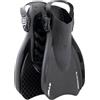 CRESSI dal 1946 - Star Fins - Pinne Compatte Regolabili con Potente Pala Ventilata e Comoda Scarpetta a Tallone Aperto ideali per Nuoto Snorkeling Viaggi - Nero/Nero - S/M_EU 39/43 - Adulti