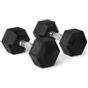 Amazon Basics manubri esagonali set con rivestimento in gomma, 10 kg, Nero