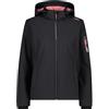 CMP Giacca in Softshell da Donna con Cappuccio Removibile, Antracite - Lotus, 40