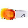 ALPINA FALERA MAG Q-LITE - maschera da sci OTG con lenti specchiate e ad alto contrasto, sistema di lenti intercambiabili e protezione UV al 100%, per adulti - white matt - L