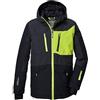 Killtec Bambini e ragazzi Giacca da sci/giacca funzionale con cappuccio e paraneve KSW 398 BYS SKI JCKT, anthrazit melange, 152, 42477-000