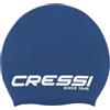 Cressi Loira Long Hair Swim cap Blue/White M - Cuffia da Nuoto in Silicone ipoallergenico di Nuova Concezione, Ideale per Capelli Lunghi, Blu/Bianco, M, Adulti