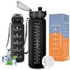Vikaster Borraccia Sportiva, Borraccia 1500ml, Senza BPA & Prova di Perdite, Bottiglia Acqua Bambini, Scuola, Bici, Palestra, Yoga, Ufficio