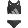 adidas Bambine e Ragazze Big Logo C-Back Bikini Set Swimwear, Black, 4-5 Years
