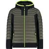 CMP - Giacca ibrida da bambino con cappuccio fisso, Olive, 116