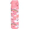 ION8 Borraccia leggera in acciaio, 600 ml/20 oz, Arcobaleni Unicorno Rosa | Non isolata, Anti-perdita, Facile da aprire, Chiusura sicura, Lavabile in lavastoviglie, Borraccia in metallo