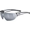 Uvex sportstyle 204, occhiali sportivi unisex, specchiato, comfort senza pressione e tenuta perfetta, black white/silver, one size