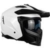 One by Camamoto | Casco Scooter e Moto, Track Jet, Bianco Lucido, Integrale con Mentoniera Estraibile, Omologato ECE R22-06, Taglia XXL (61 cm)