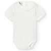 BABIDU Body Neonato Manica Corta 100% Cotone Colletto Prato con Pizzo, Body Neonato Realizzato in Morbido Tessuto Anallergico e Traspirante, Abbigliamento Unisex per Neonato e Bambina, Prima Indossata