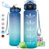 KollyKolla Borraccia 500ml/1L/1.5L, Palestra a Prova di Perdite, Motivazionale con Cannuccia, Bottiglia d'acqua Sportiva con Indicatore del Tempo,per Adulto, Viaggio, Sport, Scuola
