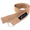 ProsourceFit Metal D-Ring Yoga Strap 8' Durable Cotton for Stretching And Flexibility, Beige