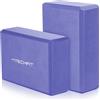 TechFit Mattoncino da Yoga in Schiuma EVA ad Alta Densità, Set da 2 Pezzi, Leggero e Antiscivolo, Supporto Ideale per Yoga, Pilates, Stretching, Dimensioni 23x15x7.6 cm, Grigio
