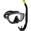 Cressi Tino & Island 2.0 Black/Black - Combo Set Snorkeling Maschera Tino e Snorkel Island 2.0, Nero/Nero, Taglia Unica, Adulti