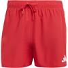 adidas Homme 3 Stripes Swim Shorts 3 inch, Pure Ruby/White, XS