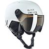 BLACK CREVICE Casque de ski Chamonix I Casque de ski avec visière Style pilote en différentes couleurs I Hommes & femmes I Casque de snowboard unisexe (S, Bianco Opaco Carbonio/Nero)