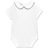 BABIDU Body Neonato Manica Corta 100% Cotone, Tutina Morbido Tessuto Traspirante e Anallergico per Pelli Sensibili, Body Collo Piqué, Abbigliamento Unisex Neonato e Bambina, Basic Estivi