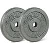 Athlyt Dischi pesi in ghisa con foro da 25 mm, 2 x 5 kg - Set per allenamento e home gym