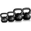 Yaheetech Set di Kettlebell Peso per Sport Fitness Allenamento Muscolare Esercizi Casa Palestra Domestica in HDPE e Cemento con Maniglia Antiscivolo Attrezzo Sportivo da Bodybuilding 2+4+6+8 kg Nero
