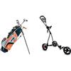 Longridge Set da golf per mano destra Longridge Junior Challenger Cadet, arancione, 8 anni e più, CARRELLO EZEGLIDE JUNIOR CRUISER, NERO