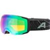 ALPINA FALERA MAG Q-LITE - maschera da sci OTG con lenti specchiate e ad alto contrasto, sistema di lenti intercambiabili e protezione UV al 100%, per adulti - black-green matt - L