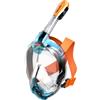 Seac Libera, Maschera Integrale da Snorkeling di Nuova Generazione, Silicone Ipoallergenico, Sgancio Rapido, 4 Taglie, blu/arancione, S/M