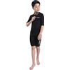 Cressi Endurance Kid Shorty Wetsuit 3 mm, Muta Shorty con Zip Sternale, Neoprene 3 mm Nero, Unisex Bambini e Ragazzi