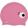Fisura Cuffia da nuoto nera F*CK Off. Berretto da piscina originale unisex in silicone morbido, elastico e confortevole. Protezione per capelli. (Ojos, rosa)