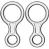 Kong. 8 Classic - Discensore in Alluminio. Controllo Fluido della Discesa. Per Corde 9-12mm. Leggero e Resistente. Made in Italy. Certificato EN 15151-2 UIAA. Peso 110g. Lucido (Confezione da 2)