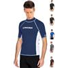Cressi Rash Guard Man, Maglia Protettiva con Maniche Corte in Speciale Tessuto Elastico, Protezione Solare UV (UPF) 50+ Uomo, Blu/Bianco, XL/5 (54)