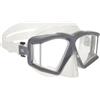 Cressi Horizon Mask Clear/Graphite - Maschera Unisex per Immersioni e Snorkeling Dotata di 4 Vetri Temperati Separati per Una Visione Panoramica Senza Interruzioni, Trasparente/Grafite