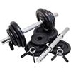 G5 HT SPORT Set Manubri + Dischi Ghisa Ø25 mm [11,21,35 Kg] | Pesi Regolabili con Chiusure Vite e Molla | Kit per Allenamento Casa e Palestra | Fitness e Bodybuilding (20 KG, CHIUSURA A MOLLE)