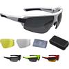 BBB Cycling Occhiali Sportivi Tre Lenti Intercambiabili, Occhiali da Sole Leggeri, Mezza Montatura Protezione UV400, Ideali per Ciclismo Sports Glasses Impulse BSG-62 Bianco Lucido