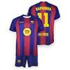 FC Barcelona Maglietta e Pantaloni Unisex per Bambini, 8 Anni, Blaugrana, 100% Poliestere, Taglio Regolare, Manica Corta, Prima Stagione 25/26 Raphinha