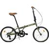 FabricBike Folding Bicicletta Pieghevole Telaio Alluminio Ruote 20 3 Colori (Cayman Green 7 Speed)