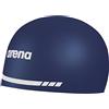 ARENA Cuffia da nuoto 3D Soft USA, unisex, per adulti, in silicone, per allenamenti e gare, blu marino, L