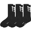 Erima Calzini 3 Wings 3pack (2182501) Unisex - Bambini e ragazzi, nero, 31-34