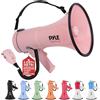 Pyle Megafono 50 Watt, Megafono Portatile per Eventi, Sport e Annunci Pubblici, Sirena Automatica, Volume Regolabile, Raggio 1000 Metri, Aux, Tracolla