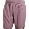 Adidas Uomo Solid CLX Classic-Length Swim Shorts, Shadow Fig/Black, M