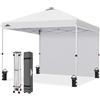 EAGLE PEAK Tenda a baldacchino pop-up con 1 parete laterale, tenda per eventi di facile installazione, tenda a baldacchino, 3 m x 3 m, bianca