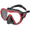 SEAC Ajna, Maschera da Immersioni Subacquee Frameless con Ampia visuale, Facciale 100% Silicone, Nero/Rosso
