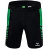 Erima Uomo Pantaloncini Worker Six Wings, Nero/Smeraldo, L