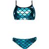 The Finals Bikini da Donna a Forma di Sirena, 2 Pezzi, Mermaid Foil 2Pc Bkini, Turchese, Donna, 7416, Turchese, XS
