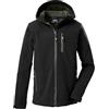 killtec Bambini e ragazzi Giacca softshell/giacca outdoor con cappuccio Jungen Softshelljacke, schwarz, 176, 43198-000