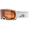 ALPINA NAKISKA Q-LITE - Maschera da sci OTG anti-appannamento, estremamente robusta e infrangibile, protezione UV 100% per adulti, white matt