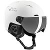 Black Crevice Casco da Sci con Visiera Kirchberg, Adulti (Unisex), Bianco, 0 = S (51-53 cm)