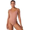 Capezio - Body da donna con spalline trasparenti di transizione, Suntan, X-Small