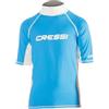 Cressi Rashguard Junior Maglia Protettiva in Tessuto Elastico con Protezione Solare UV (UPF) 50+, Blu (Azzurro/Bianco), S/2 (Taglia del Produttore:6-7 Anni)