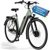 Fischer E-Bike City CITA 2403 Elektrofahrrad für Damen und Herren, RH 50, Frontmotor 40 Nm, 48 V Akku