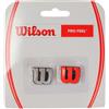 Wilson PRO Feel Antivibrazione con Logo per Racchetta, Unisex - Adulto, Rosso/Argento, 2 Pezzi